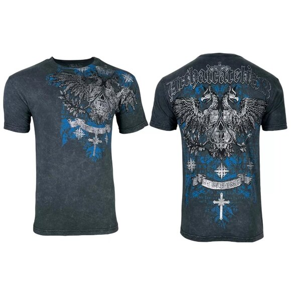 Archaic by Affliction Men's T-Shirt Calcium Biker Y2K S-5XL - Picture 1 of 8